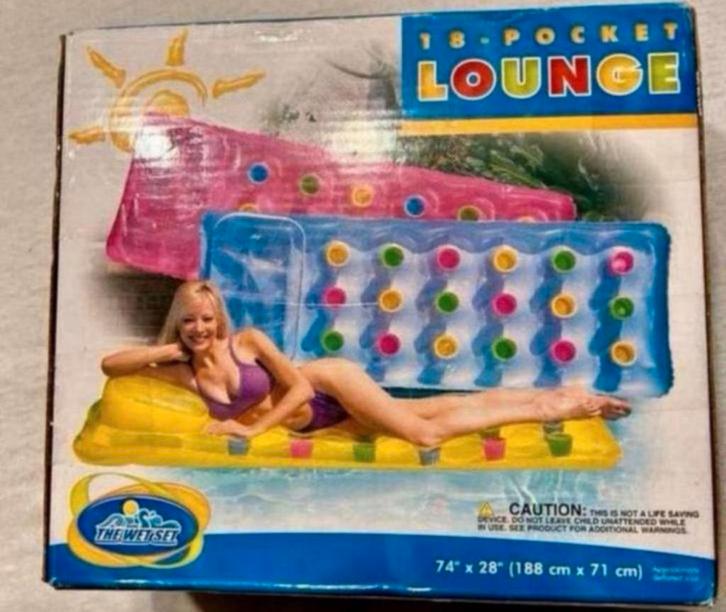 INTEX 18 pocket lounge zwembad float vlot drijvend bed mat, Tuin en Terras, Zwembad-toebehoren, Nieuw, Overige typen, Ophalen of Verzenden