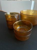 Vintage Arcoroc Sierra Amber Schalen Set, Huis en Inrichting, Keuken | Servies, Gebruikt, Ophalen of Verzenden, Overige stijlen
