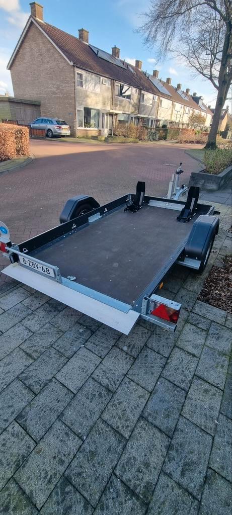 Motoraanhanger TE HUUR motor trailer huren v.a € 15 per dag, Diensten en Vakmensen, Verhuur | Auto en Motor, Aanhangwagen