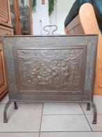 Oud haardscherm anthiek geel koper, Huis en Inrichting, Haarden, Ophalen, Zo goed als nieuw, Vrijstaande haard, Elektrische haard