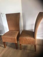 4 eetkamerstoelen loom, Huis en Inrichting, Stoelen, Ophalen, Gebruikt, Bruin, Riet of Rotan