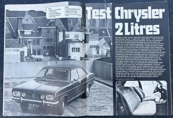 Chrysler 2 litres test in Autovisie 1973 beschikbaar voor biedingen