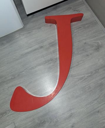 Hangbord rood Aluminium "J" : mancave/ decoratie