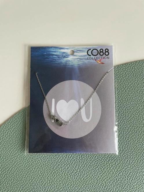 Zilveren roestvrijstalen ketting liefde/I Love You/hartjes, Sieraden, Tassen en Uiterlijk, Kettingen, Nieuw, Overige materialen