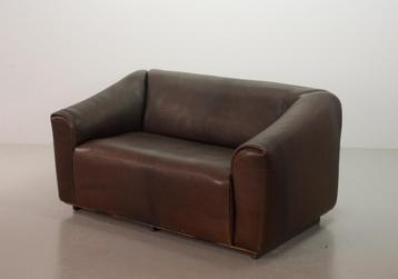 Stoere De Sede Loveseat Sofa DS47 in bruin zadelleer, 1970s beschikbaar voor biedingen