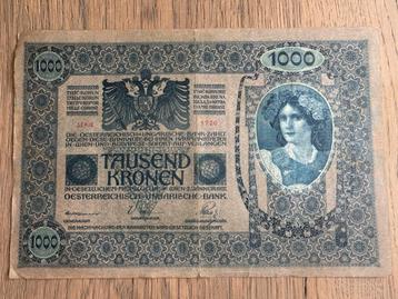 Oostenrijk-Hongaars 1000 Kronen bankbiljet beschikbaar voor biedingen