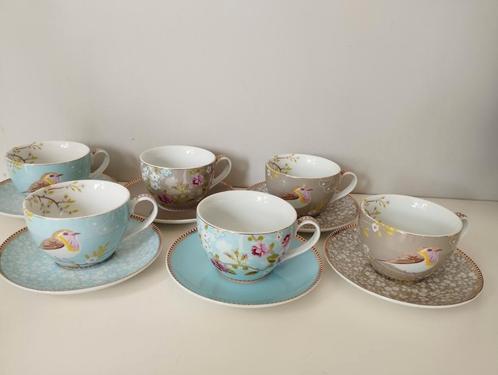 Cappucino kop en schotel (6 stuks) van Pip studio., Verzamelen, Porselein, Kristal en Bestek, Zo goed als nieuw, Kop en/of schotel