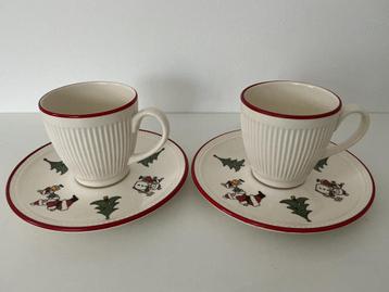 Wedgwood Windsor Christmas kerst kop en schotel 2 X beschikbaar voor biedingen