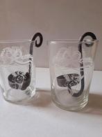 Twee glazen windlichten, Antiek en Kunst, Ophalen of Verzenden