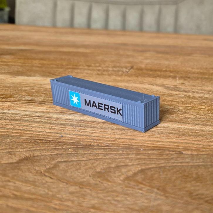 Zeecontainer 40ft – MAERSK – N-Scale / Schaal 1:160, Hobby en Vrije tijd, Modeltreinen | N-Spoor, Nieuw, Wagon, Gelijkstroom of Wisselstroom