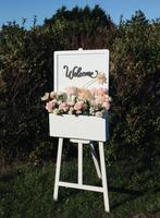 Welkomstbord met bloemen, Ophalen, Nieuw, Geboorte of Huwelijk