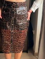 Echte Leren Rok met Tijgerprint Patroon maat M, Kleding | Dames, Rokken, Verzenden, Zo goed als nieuw, Zwart, Boven de knie