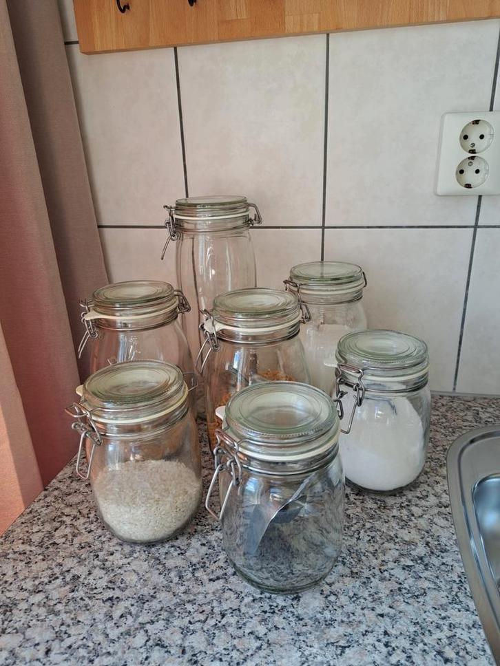 7 weckglazen / weckpotten met klemdeksel van Ikea, Huis en Inrichting, Keuken | Potten en Pannen, Zo goed als nieuw, Pot, Bus of Blik