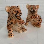 Beeld twee mid century luipaard welpen vintage beelden 70s., Ophalen of Verzenden