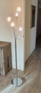 Te koop zilverkleurige staande lamp, Ophalen, Zo goed als nieuw, 150 tot 200 cm