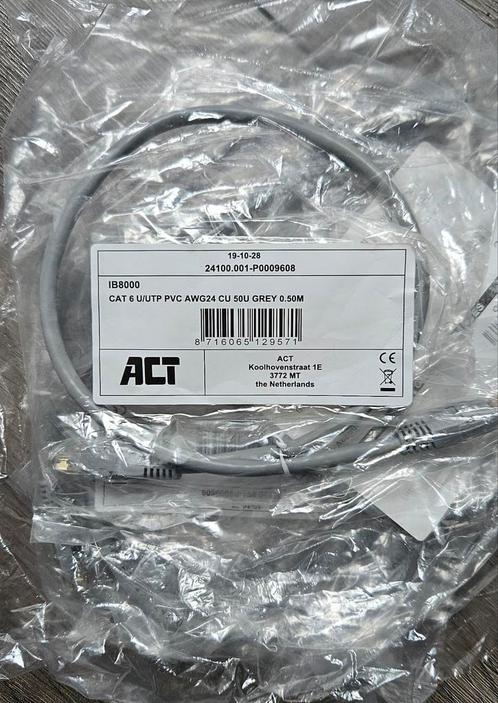 11x Grijze 0,5M U/UTP CAT6 patchkabel RJ45, Computers en Software, Pc- en Netwerkkabels, Nieuw, Ophalen of Verzenden