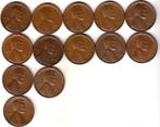 Amerika Lincoln - lot 13 x ONE CENT vanaf 1935 - KM132 ,201, Postzegels en Munten, Munten | Amerika, Verzenden, Noord-Amerika