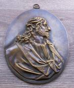 Om 1800 Grote Bronzen Wandplaquette Jezus Christus Beeltenis, Antiek en Kunst, Antiek | Religie, Ophalen of Verzenden