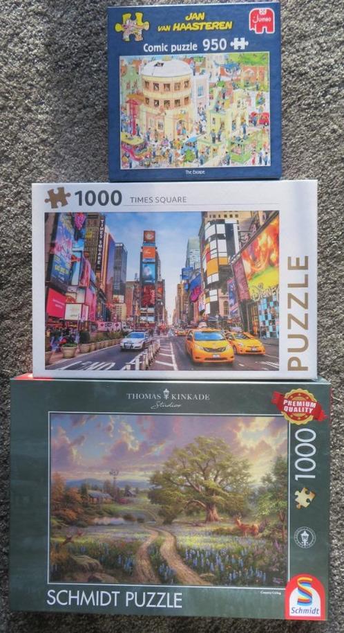 3x Puzzel Jan van haasteren, Schmidt en Rebo Times Square, Hobby en Vrije tijd, Denksport en Puzzels, Zo goed als nieuw, Legpuzzel
