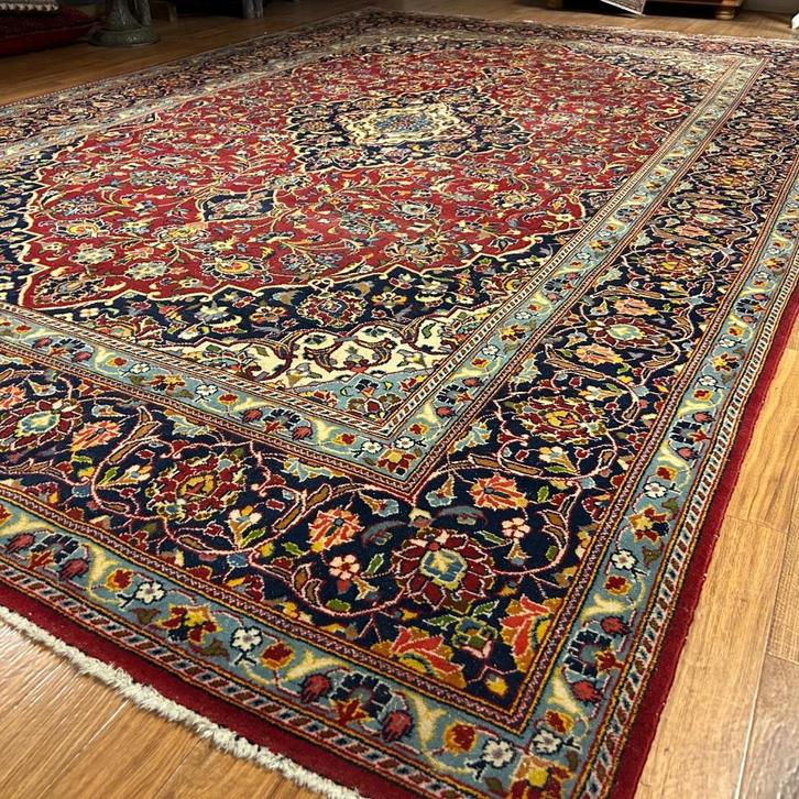 Trendy Origineel Perzisch tapijt Kashan 331 x 217 vloerkleed, Huis en Inrichting, Stoffering | Tapijten en Kleden, Gebruikt, 200 cm of meer