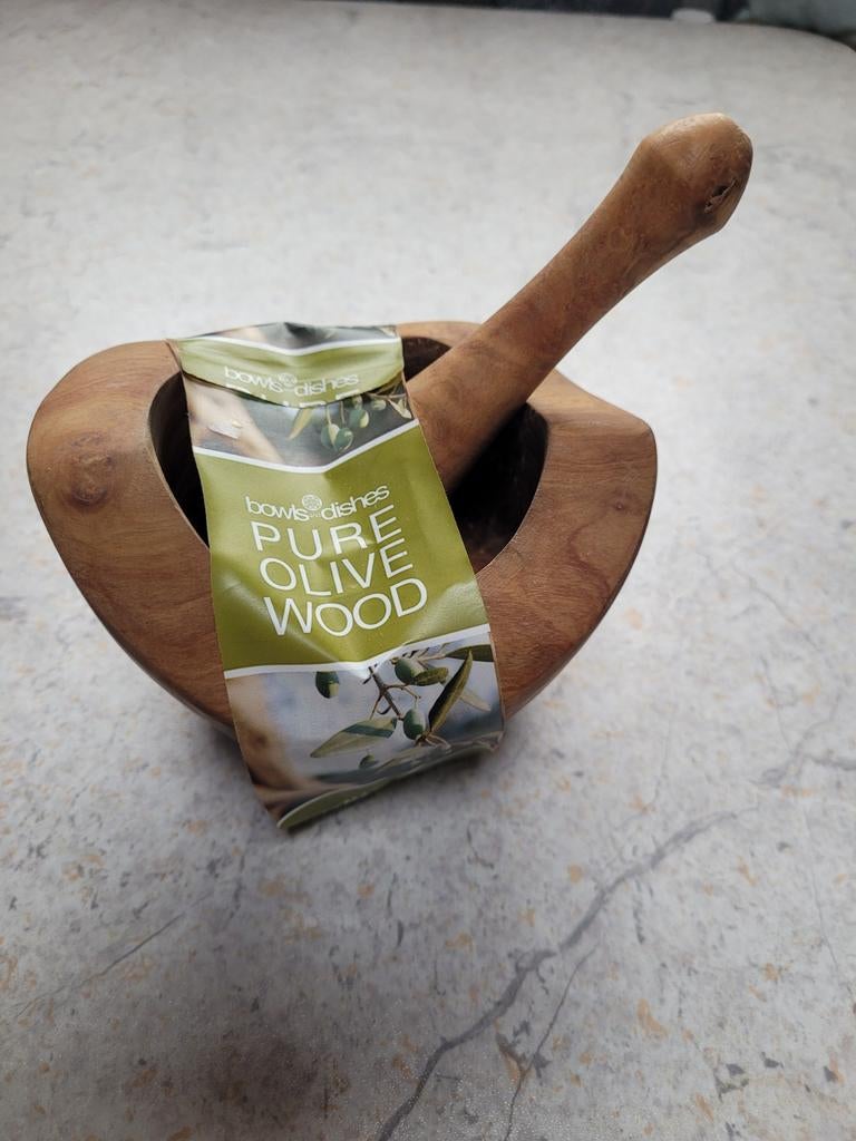 Houten vijzel met stamper nieuw, Ophalen of Verzenden, Nieuw