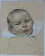 Hendrik Haverman pasteltekening "Portret Baby", gesigneerd, Ophalen