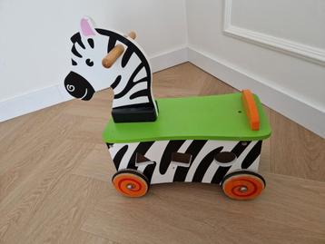 Zebra houten loopkar