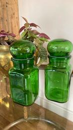 2x Vintage apothekerspot groen 1liter, Antiek en Kunst, Antiek | Glas en Kristal, Ophalen of Verzenden