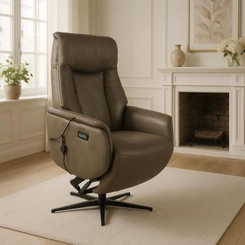 RelaxFauteuil sta-op leer stof Direct Leverbaar ! beschikbaar voor biedingen