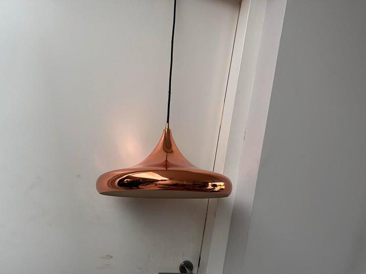 Moderne Hanglamp Koperkleurig, Huis en Inrichting, Lampen | Hanglampen, Zo goed als nieuw, Minder dan 50 cm, Metaal, Ophalen