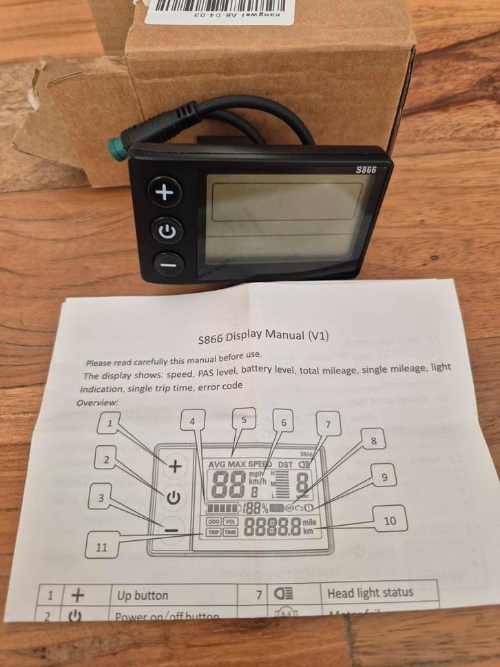 S866 Display voor (Bak)fiets, Fietsen en Brommers, Fietsonderdelen, Nieuw, Algemeen, Overige typen, Ophalen of Verzenden