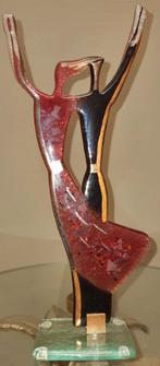 Man vrouw kunst object sculptuur glaskunst door kunstenaar, Ophalen of Verzenden