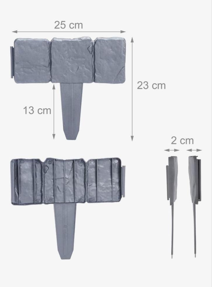 Borderranden 10 stuks 2,5 meter, Tuin en Terras, Bielzen en Borders, Zo goed als nieuw, Beton, Minder dan 100 cm, Ophalen of Verzenden