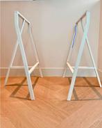 2x Ikea Lerberg schragen - wit, Huis en Inrichting, Ophalen, Tafelpoot, Zo goed als nieuw, Metaal