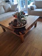Grote Robuuste Houten Salontafel 120x120, Huis en Inrichting, Tafels | Salontafels, Ophalen, 100 tot 150 cm, Landelijk, Gebruikt