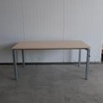 Slinger zit-zit bureau, Alu , Ahorn blad, 160x80 cm, BR51, Ophalen of Verzenden, In hoogte verstelbaar, Gebruikt, Bureau