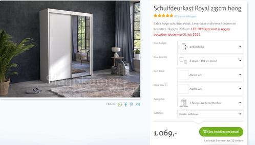 Kledingkast, Huis en Inrichting, Kasten | Kledingkasten, Zo goed als nieuw, 150 tot 200 cm, 150 tot 200 cm, 50 tot 75 cm, Met lade(s)