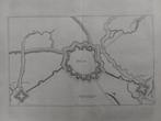 38 / Plattegrond Hulst Gravure uit 1659 van C. Merian, Antiek en Kunst, Kunst | Etsen en Gravures, Ophalen of Verzenden