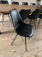 8 Zwarte Eetkamerstoelen - Design Stijl, Huis en Inrichting, Stoelen, Kunststof, Gebruikt, Zwart, Ophalen of Verzenden