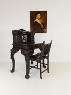 Antiek Chinese Padouk houten bureau, Huis en Inrichting, Bureaus, Ophalen, Gebruikt, ., .
