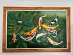 Koi schilderij met lijst - 1,0 x 1,5m, Ophalen