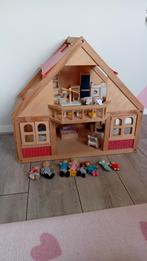 Houten poppenhuis incl meubels Plan Toys Tender Leaf, Ophalen, Zo goed als nieuw, Poppenhuis