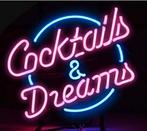 Cocktails & dreams neon veel ander leuke USA decoratie neons, Lichtbak of (neon) lamp, Nieuw, Ophalen of Verzenden, Info@americansaleshop.nl