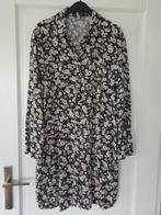 Lang zwart gebloemd viscose tuniek blouse jurk Promiss mt XL, Kleding | Dames, Jurken, Maat 42/44 (L), Knielengte, Ophalen of Verzenden
