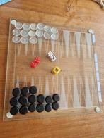 Spel: glazen backgammon, Hobby en Vrije tijd, Gezelschapsspellen | Bordspellen, Een of twee spelers, Ophalen of Verzenden, Gebruikt