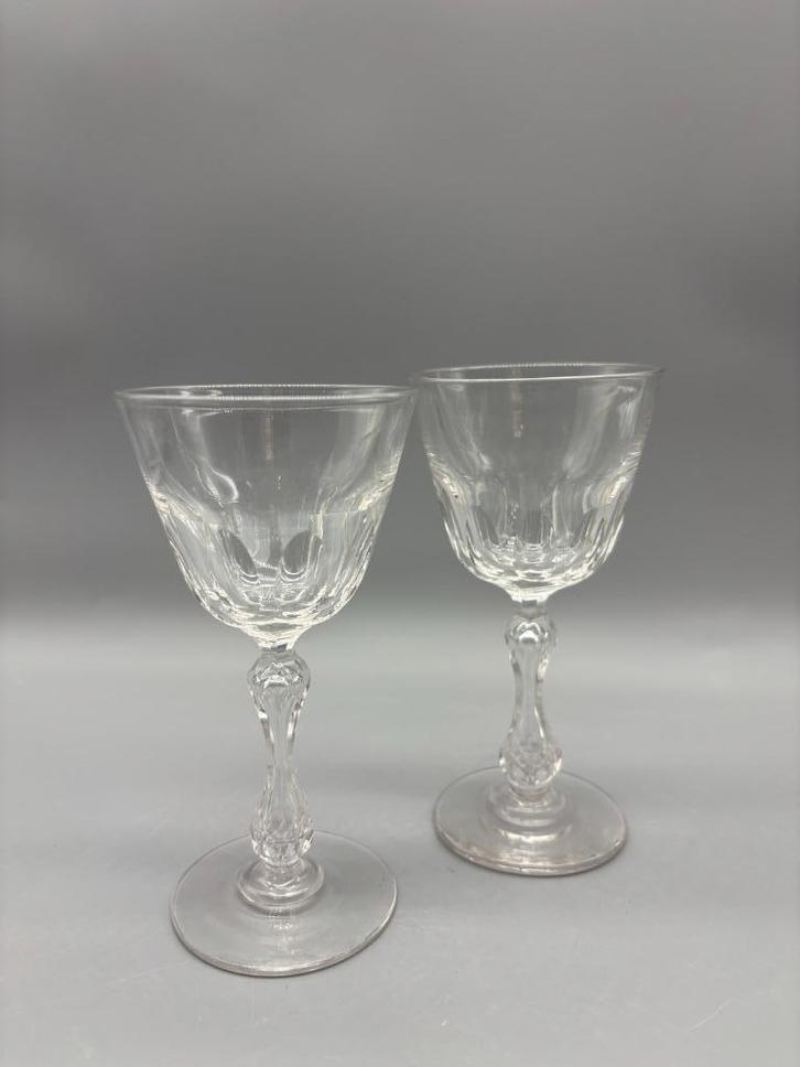 Set geslepen kristallen portglaasjes olijfslijpsel 2 stuks, Antiek en Kunst, Antiek | Glas en Kristal, Ophalen of Verzenden