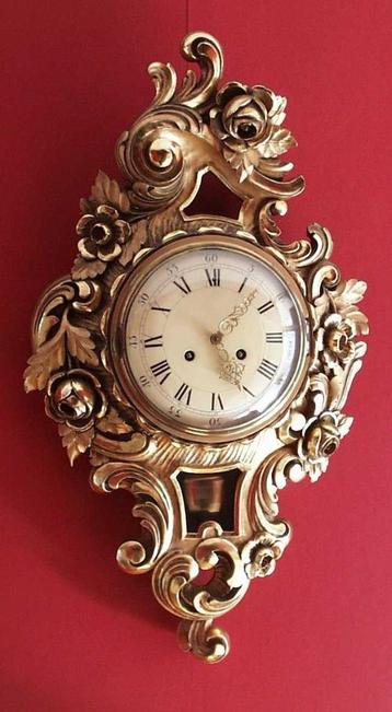 Mooie antieke Zweedse cartelklok Gustavian stijl beschikbaar voor biedingen
