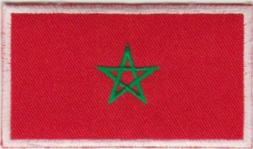 Marokko vlag stoffen opstrijk patch embleem #1, Diversen, Vlaggen en Wimpels, Nieuw, Verzenden