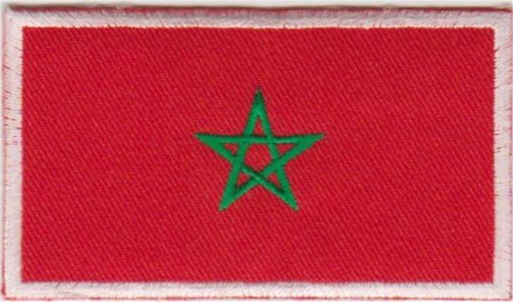 Marokko vlag stoffen opstrijk patch embleem #1, Diversen, Vlaggen en Wimpels, Nieuw, Verzenden