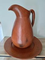 Aardewerk kan met schotel, brocante, Antiek en Kunst, Ophalen